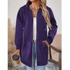 Zeagoo Women’s Zip Up Hoodies Long Tunic Sweatshirts Oversized Fleece Casual Long Sleeve 2026 Fall Hoodie Jacket Coat(Purple)