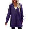 Zeagoo Women’s Zip Up Hoodies Long Tunic Sweatshirts Oversized Fleece Casual Long Sleeve 2026 Fall Hoodie Jacket Coat(Purple)