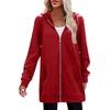 Zeagoo Women’s Zip Up Hoodies Long Tunic Sweatshirts Oversized Fleece Casual Long Sleeve 2026 Fall Hoodie Jacket Coat(Red)
