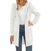 Zeagoo Women’s Zip Up Hoodies Long Tunic Sweatshirts Oversized Fleece Casual Long Sleeve 2026 Fall Hoodie Jacket Coat(White)