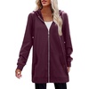 Zeagoo Women’s Zip Up Hoodies Long Tunic Sweatshirts Oversized Fleece Casual Long Sleeve 2026 Fall Hoodie Jacket Coat(Wine Red)