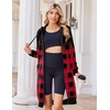 Zeagoo Women’s Zip Up Hoodies Oversized Fleece Long Tunic Sweatshirts Casual Long Sleeve 2026 Fall Hoodie Jacket Coat(Check Pattern)