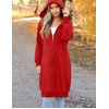 Zeagoo Women’s Zip Up Hoodies Oversized Fleece Long Tunic Sweatshirts Casual Long Sleeve 2026 Fall Hoodie Jacket Coat(Red)
