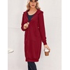 Zeagoo Women’s Zip Up Hoodies Oversized Fleece Long Tunic Sweatshirts Casual Long Sleeve 2026 Fall Hoodie Jacket Coat(Wine Red)