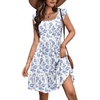 Blue White Floral