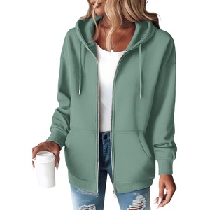 ZEAGOO Hoodies Women Zip Up Hoodie Oversized Sweatshirt Fleece Jackets Spring Fall Winter Coats 2026 Fashion(Green)