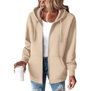 ZEAGOO Hoodies Women Zip Up Hoodie Oversized Sweatshirt Fleece Jackets Spring Fall Winter Coats 2026 Fashion(Khaki)