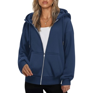 ZEAGOO Hoodies Women Zip Up Hoodie Oversized Sweatshirt Fleece Jackets Spring Fall Winter Coats 2026 Fashion(Navy Blue)