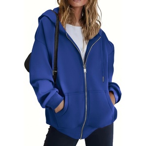 ZEAGOO Hoodies Women Zip Up Hoodie Oversized Sweatshirt Fleece Jackets Spring Fall Winter Coats 2026 Fashion(Royal Blue)