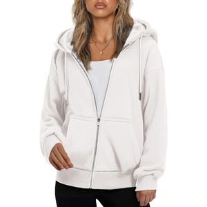 ZEAGOO Hoodies Women Zip Up Hoodie Oversized Sweatshirt Fleece Jackets Spring Fall Winter Coats 2026 Fashion(White)