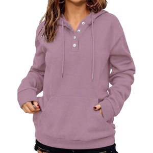 Zeagoo Hoodies for Women Casual Button Sweatshirt Oversized Fall Clothes(Light Purple)
