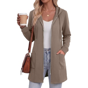 Zeagoo Hoodies for Women Fall Zip up Jacket with Pocket 2026 S-3XL(Coffee Grey)