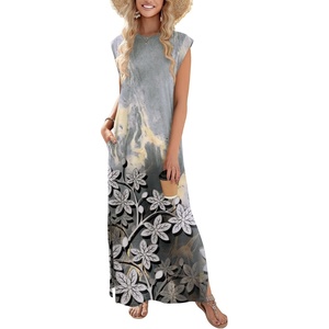 Zeagoo Summer Dresses for Women 2026 Long Maxi Sundresses Loose Split Wrinkle-Free Beach Travel Vacation Clothes(Sf312)
