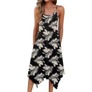 Zeagoo Women Summer Midi Dresses 2026 Hawaiian Bohemian Beach Cover Up Sundress Spaghetti Strap Casual Dress with Pockets(Apricot Brown)