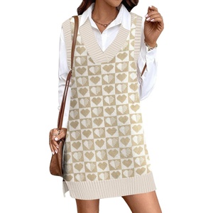 Zeagoo Womens Tank Sweater Dress Sweater Vest Knitted Pullovers Sweaters 2025(Khaki)
