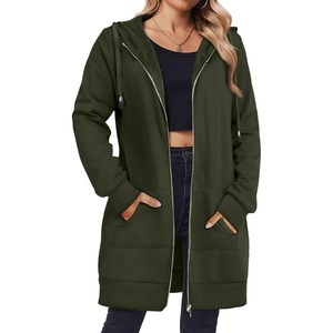 Zeagoo Women’s Zip Up Hoodies Long Tunic Sweatshirts Oversized Fleece Casual Long Sleeve 2026 Fall Hoodie Jacket Coat(Army Green)