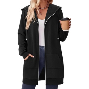 Zeagoo Women’s Zip Up Hoodies Long Tunic Sweatshirts Oversized Fleece Casual Long Sleeve 2026 Fall Hoodie Jacket Coat(Black)