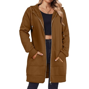 Zeagoo Women’s Zip Up Hoodies Long Tunic Sweatshirts Oversized Fleece Casual Long Sleeve 2026 Fall Hoodie Jacket Coat(Brown)