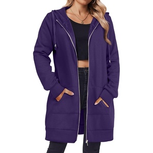 Zeagoo Women’s Zip Up Hoodies Long Tunic Sweatshirts Oversized Fleece Casual Long Sleeve 2026 Fall Hoodie Jacket Coat(Purple)