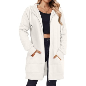 Zeagoo Women’s Zip Up Hoodies Long Tunic Sweatshirts Oversized Fleece Casual Long Sleeve 2026 Fall Hoodie Jacket Coat(White)