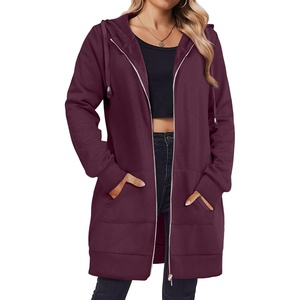 Zeagoo Women’s Zip Up Hoodies Long Tunic Sweatshirts Oversized Fleece Casual Long Sleeve 2026 Fall Hoodie Jacket Coat(Wine Red)