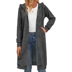 Zeagoo Women’s Zip Up Hoodies Oversized Fleece Long Tunic Sweatshirts Casual Long Sleeve 2026 Fall Hoodie Jacket Coat(Dark Grey)