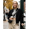 Zeagoo Women Bomber Jacket Casual Coats Spring Fall Clothes with Pockets(Black)