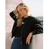 Zeagoo Women Bomber Jacket Casual Coats Spring Fall Clothes with Pockets(Black)