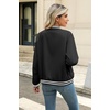 Zeagoo Women Bomber Jacket Casual Coats Spring Fall Clothes with Pockets(Black Stripes)