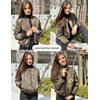 Zeagoo Women Bomber Jacket Casual Coats Spring Fall Clothes with Pockets(Green)