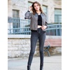 Zeagoo Women Bomber Jacket Casual Coats Spring Fall Clothes with Pockets(Grey)