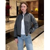 Zeagoo Women Bomber Jacket Casual Coats Spring Fall Clothes with Pockets(Grey)
