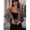 Zeagoo Women Bomber Jacket Casual Coats Spring Fall Clothes with Pockets(Leopard Print)