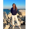 Zeagoo Women Bomber Jacket Casual Coats Spring Fall Clothes with Pockets(Navy Blue)