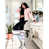Zeagoo Women Bomber Jacket Casual Coats Spring Fall Clothes with Pockets(Pink)