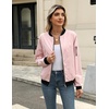 Zeagoo Women Bomber Jacket Casual Coats Spring Fall Clothes with Pockets(Pink)