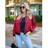 Zeagoo Women Bomber Jacket Casual Coats Spring Fall Clothes with Pockets(Wine Red)