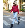 Zeagoo Women Bomber Jacket Casual Coats Spring Fall Clothes with Pockets(Wine Red)