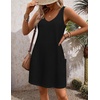 Zeagoo Womens Summer Dress 2026 Loose V Neck Sleeveless Sundresses Swimsuit Coverup with Pockets Floral Tank Dresses(Black)