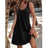 Zeagoo Womens Summer Dress 2026 Loose V Neck Sleeveless Sundresses Swimsuit Coverup with Pockets Floral Tank Dresses(Black)