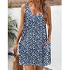 Zeagoo Womens Summer Dress 2026 Loose V Neck Sleeveless Sundresses Swimsuit Coverup with Pockets Floral Tank Dresses(Blue Floral-printed)