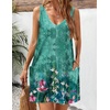 Zeagoo Womens Summer Dress 2026 Loose V Neck Sleeveless Sundresses Swimsuit Coverup with Pockets Floral Tank Dresses(Green Floral-printed)