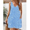 Zeagoo Womens Summer Dress 2026 Loose V Neck Sleeveless Sundresses Swimsuit Coverup with Pockets Floral Tank Dresses(Navy Floral-2)