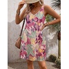 Zeagoo Womens Summer Dress 2026 Loose V Neck Sleeveless Sundresses Swimsuit Coverup with Pockets Floral Tank Dresses(Purple Leaf-printed)