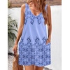 Zeagoo Womens Summer Dress 2026 Loose V Neck Sleeveless Sundresses Swimsuit Coverup with Pockets Floral Tank Dresses(Sf166)
