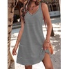 Zeagoo Womens Summer Dress 2026 Loose V Neck Sleeveless Sundresses Swimsuit Coverup with Pockets Floral Tank Dresses(Tw700)