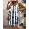 Zeagoo Womens Summer Dress 2026 Loose V Neck Sleeveless Sundresses Swimsuit Coverup with Pockets Floral Tank Dresses(White Black-printed)