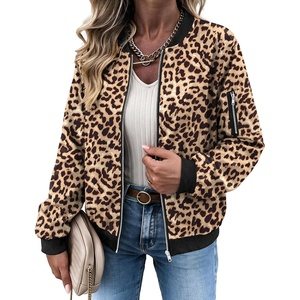 Zeagoo Women Bomber Jacket Casual Coats Spring Fall Clothes with Pockets(Leopard)