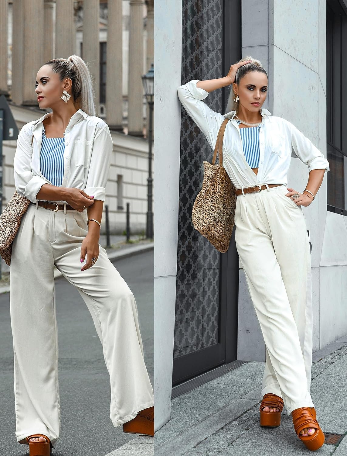 image:imageZeagoo Button Down Shirt Women Long Sleeve Blouses Casual Tops Work OutfitsAwhitestain Shield