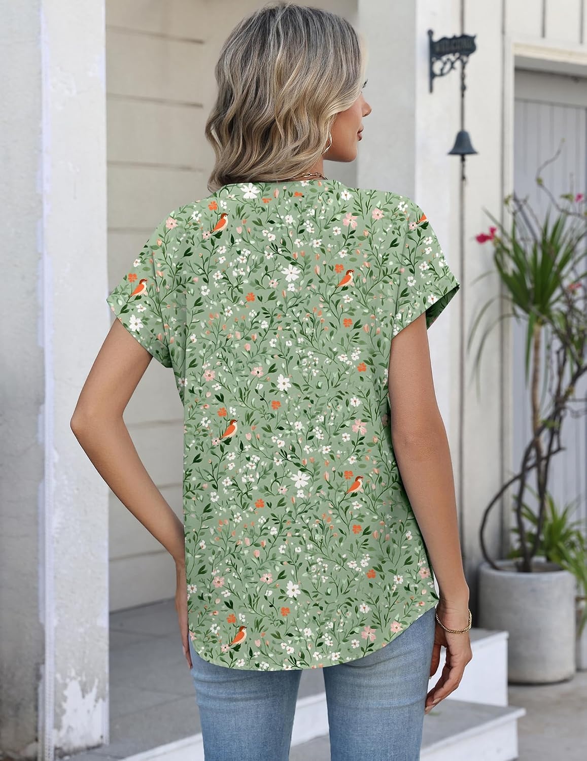 image:imageZeagoo Button Down Shirts for Women Short Sleeve Tops V Neck Collar Blouses Business Casual OutfitsXh534